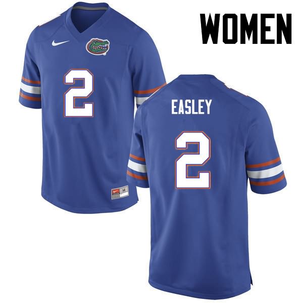 Women's NCAA Florida Gators Dominique Easley #2 Stitched Authentic Nike Blue College Football Jersey BYT2465QO